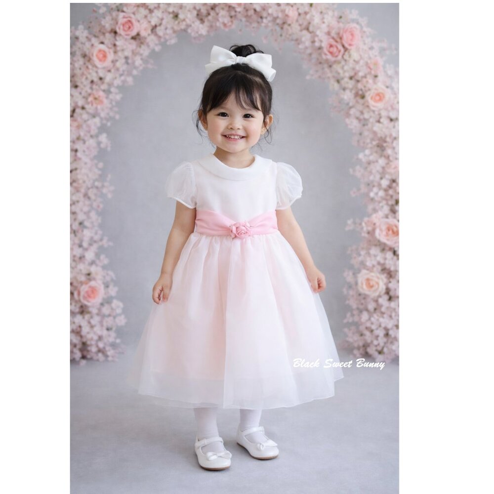 Joan Calabrese Soft Pink Flower Girl Dress
